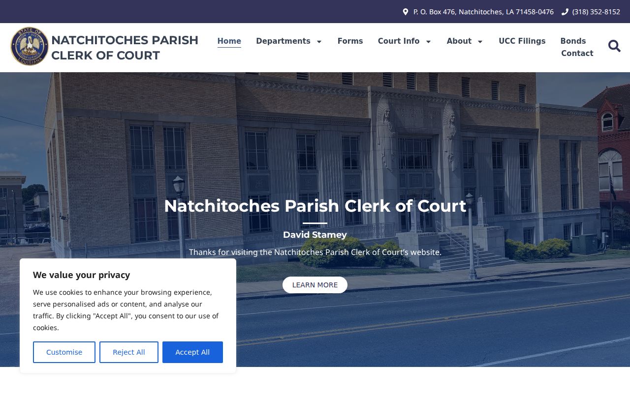 Natchitoches Parish arrest warrant lookup: Clerk of Court contact and public records page