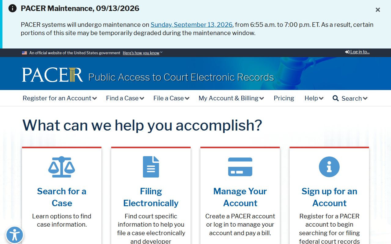 Natchitoches Parish warrant check: federal docket search entry point