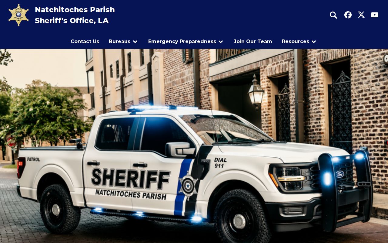 Natchitoches Parish warrant records: sheriff's office headquarters and service landing page